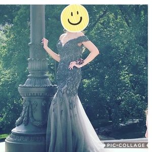 Charcoal elegant prom or formal dress